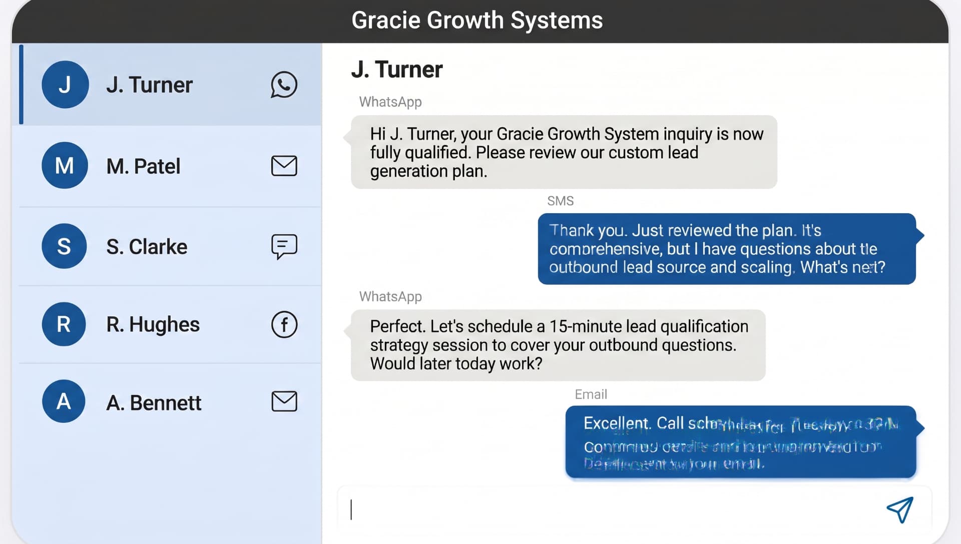 Unified inbox showing every channel in one thread
